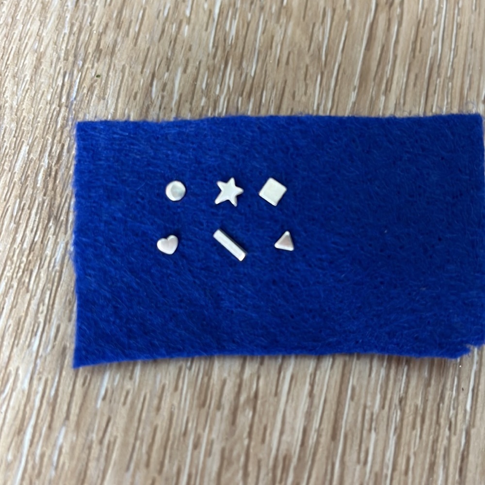 Tiny mix and match sterling silver stud earrings